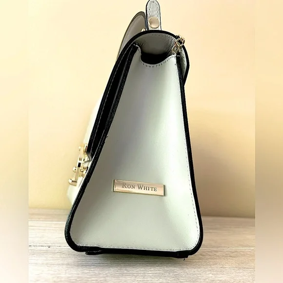 Designer RON WHITE top handle Shoulder Bag - Picture 3 of 14